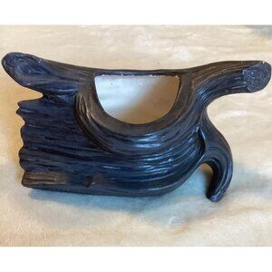 Ceramic Driftwood Log Planter Gray Mid-Century Studio Art, Linda 1975